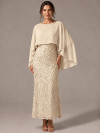 Light Blue Sequin 2 Pieces Mother of the Bride Dress