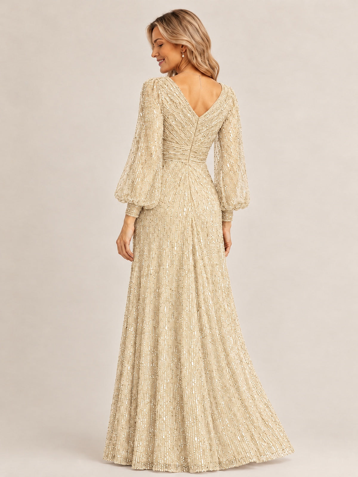 Sparkle Sequin Mother of The Bride Dresses with Long Sleeves