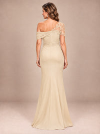 One Shoulder Chiffon Mother of The Bride Dress