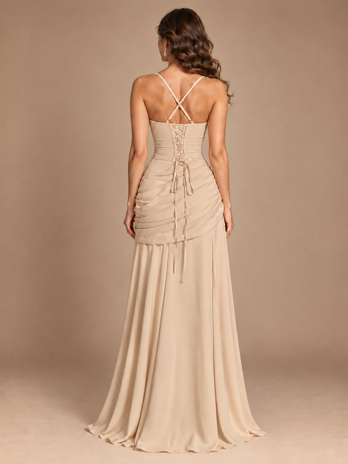 Butter Yellow Square Neck Ruched A-Line Prom Dress