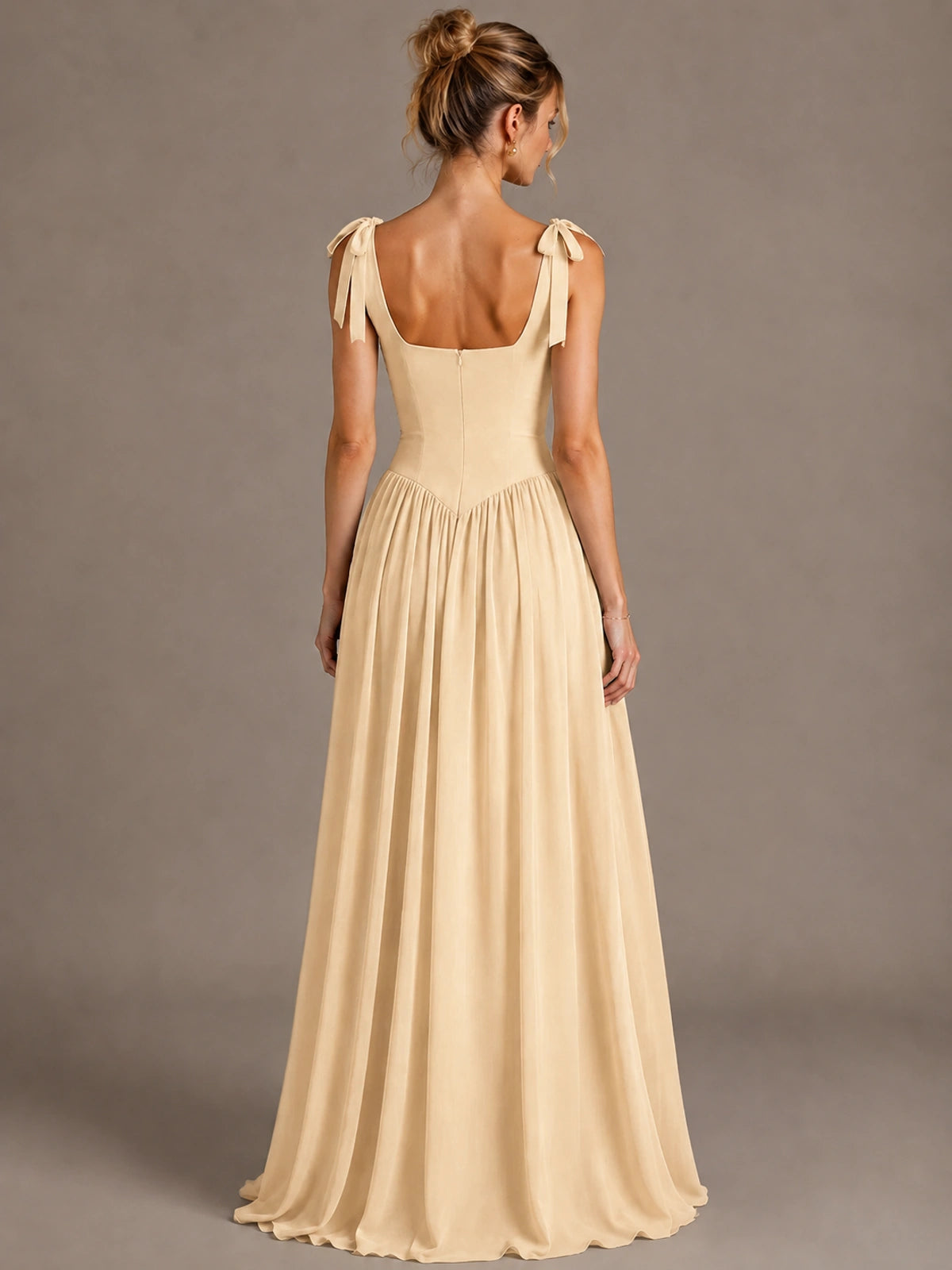 Square Neck A-Line Maxi Dress