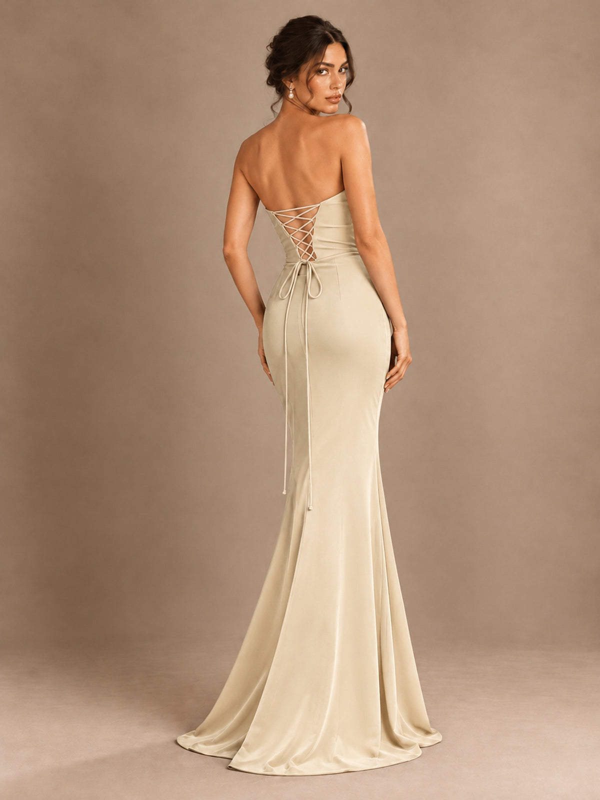 Emerald Green Strapless Mermaid Prom Dress with 3D Rose & Keyhole Cutout