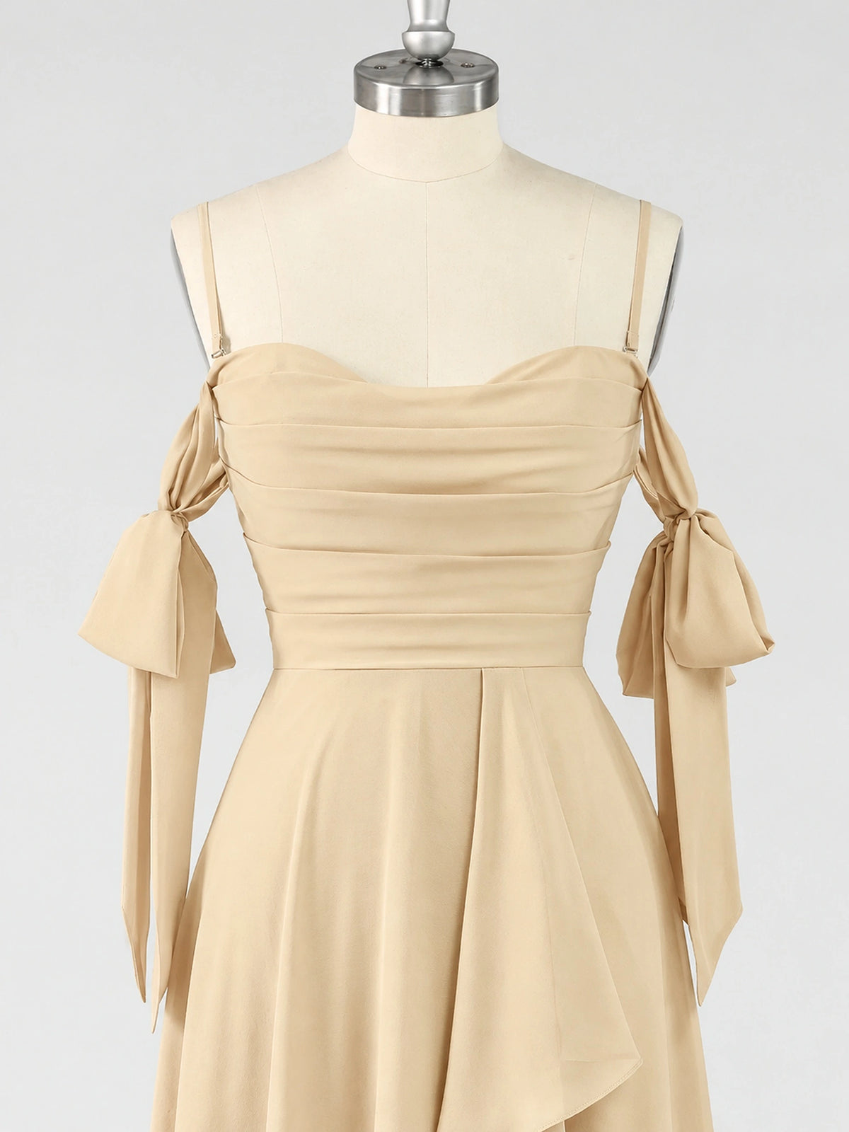 A-Line Ruffles Chiffon Bridesmaid Dress with Slit