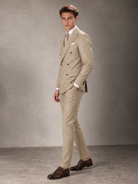 Double Breasted Pinstripe Men's Suit 2 Piece (Jacket & Pants) for Wedding & Formal Prom