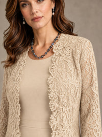 2-Piece Chiffon Mother of the Bride Dress with Lace Jacket