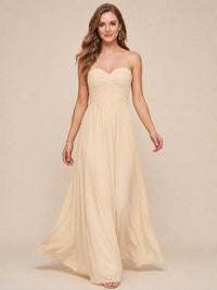 Strapless Pleated Chiffon A-Line Bridesmaid Dress