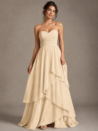 Strapless Ruffle A-Line Maxi Dress