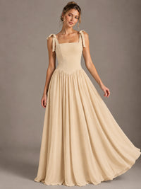 Square Neck A-Line Maxi Dress