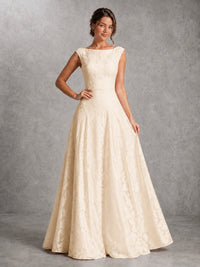 Blush Pink Lace Applique A-Line Bridesmaid Dress