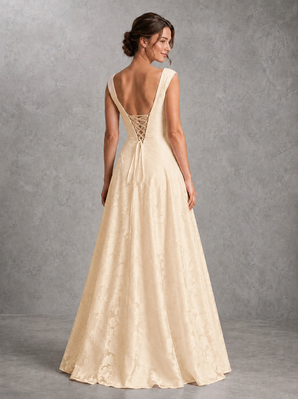 Blush Pink Lace Applique A-Line Bridesmaid Dress