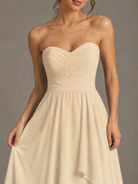 Strapless Ruffle A-Line Maxi Dress