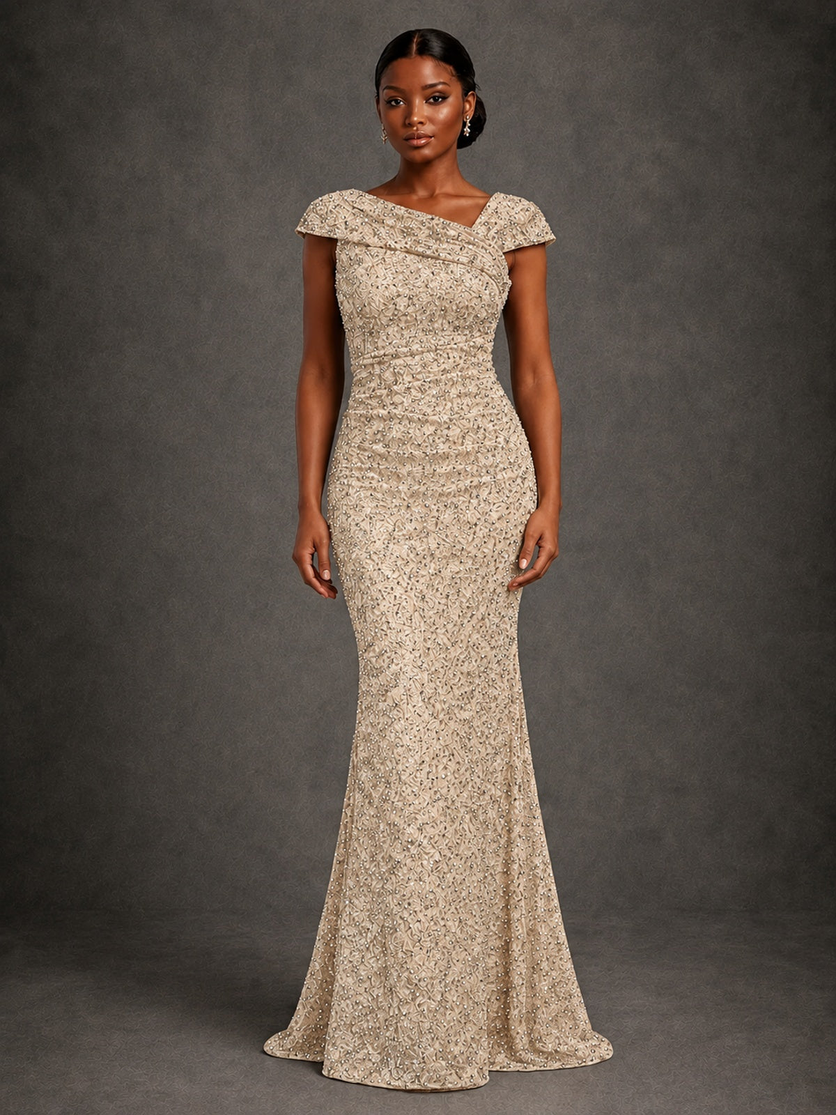 Sequin Off Shoulder Mermaid Prom Dress
