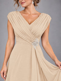Cap Sleeve Chiffon A-Line Mother of the Bride Dress