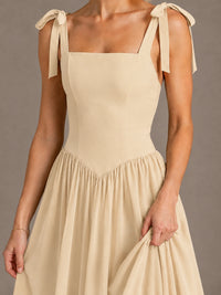 Square Neck A-Line Maxi Dress