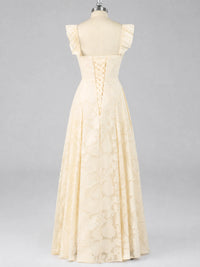 Jacquard Square Neck A-Line Maxi Dress
