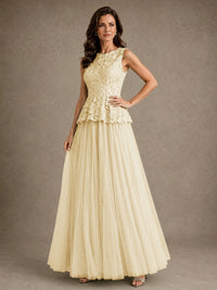 A-Line Chiffon Mother of the Bride Dress with Lace Appliques