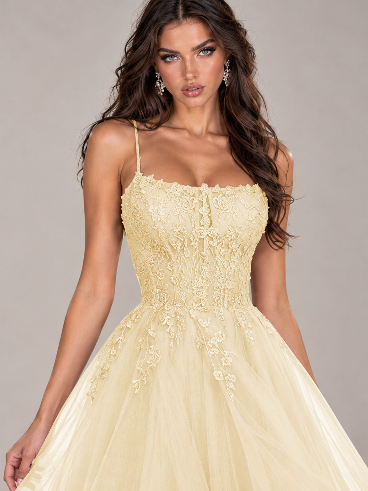 Lace Corset Ball Gown Prom Dress with Cascading Tulle Ruffles