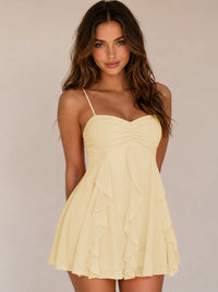 Spaghetti Straps Ruched Sweetheart Short Homecoming Dresses