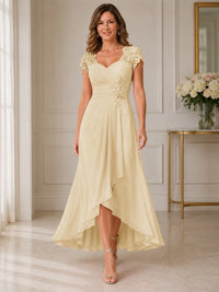 Chiffon Mother of the Bride & Groom Dress with Applique and Sequins
