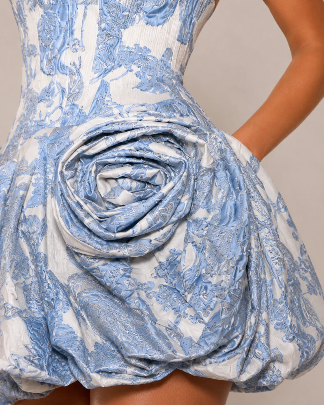 Strapless Floral Corset Homecoming Dress