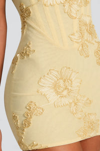 3D Floral Embellished Corset Homecoming Mini Dress