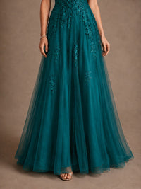 Chiffon Lace Mother of the Bride Dress with Flutter Sleeves