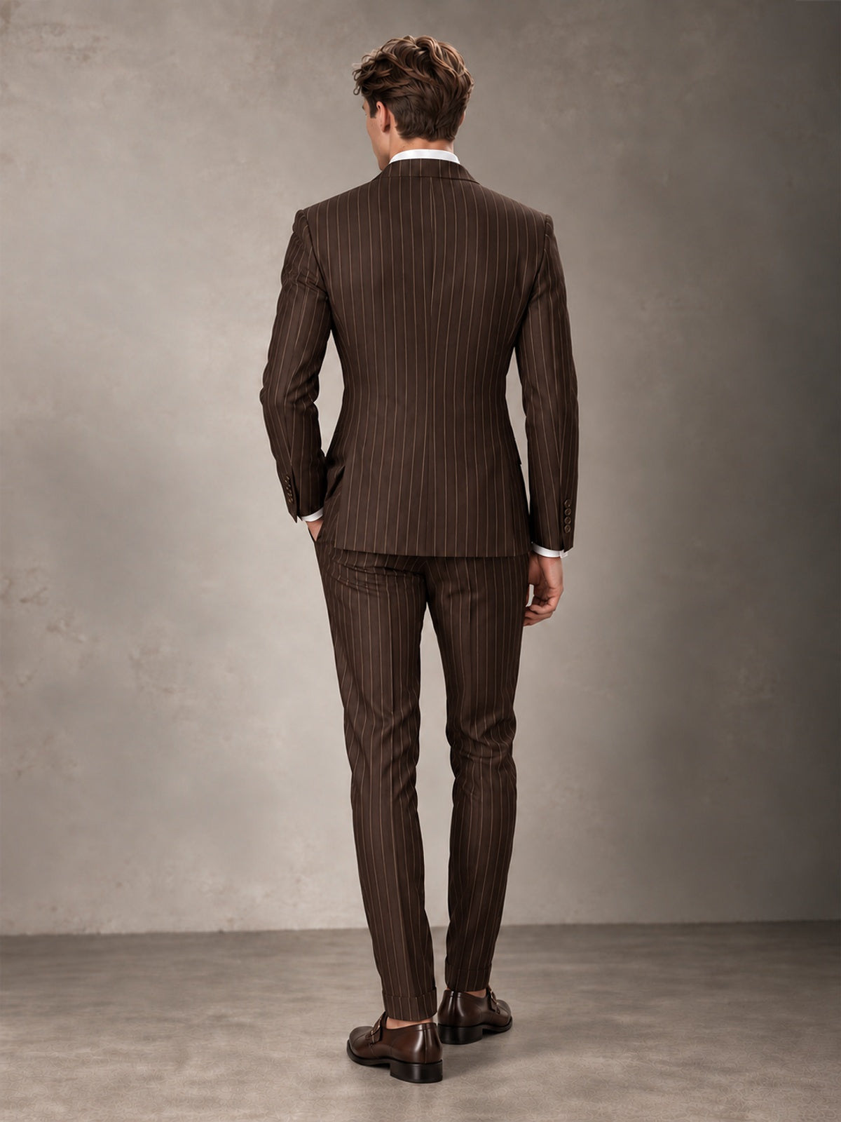 Double Breasted Pinstripe Men's Suit 2 Piece (Jacket & Pants) for Wedding & Formal Prom