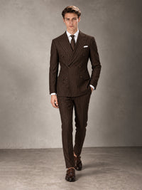 Double Breasted Pinstripe Men's Suit 2 Piece (Jacket & Pants) for Wedding & Formal Prom