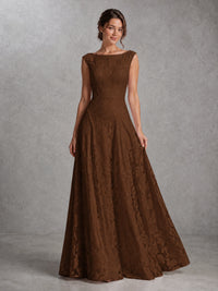 Blush Pink Lace Applique A-Line Bridesmaid Dress