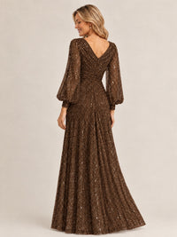 Sparkle Sequin Mother of The Bride Dresses with Long Sleeves