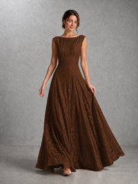 Blush Pink Lace Applique A-Line Bridesmaid Dress