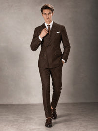 Double Breasted Pinstripe Men's Suit 2 Piece (Jacket & Pants) for Wedding & Formal Prom