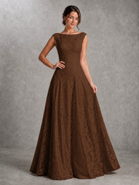 Blush Pink Lace Applique A-Line Bridesmaid Dress