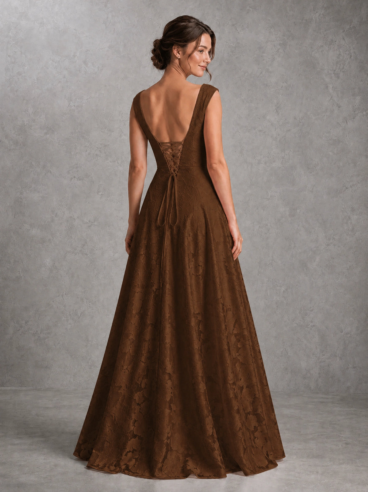 Blush Pink Lace Applique A-Line Bridesmaid Dress