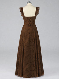 Jacquard Square Neck A-Line Maxi Dress