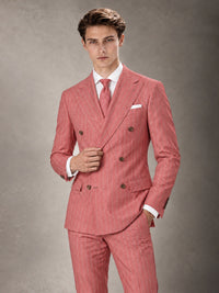 Double Breasted Pinstripe Men's Suit 2 Piece (Jacket & Pants) for Wedding & Formal Prom