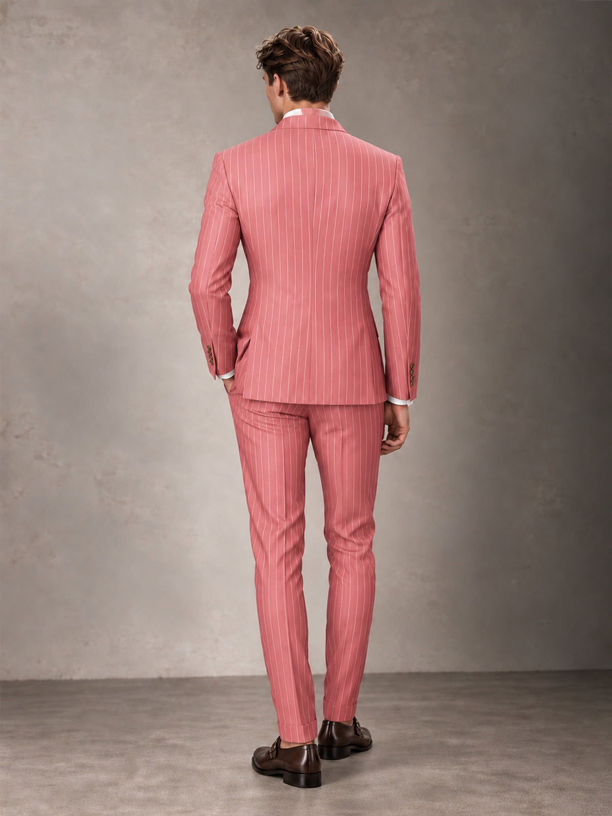 Double Breasted Pinstripe Men's Suit 2 Piece (Jacket & Pants) for Wedding & Formal Prom