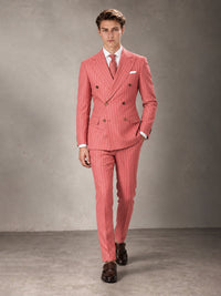 Double Breasted Pinstripe Men's Suit 2 Piece (Jacket & Pants) for Wedding & Formal Prom