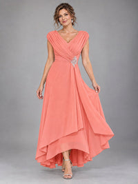 Cap Sleeve Chiffon A-Line Mother of the Bride Dress