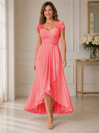 Chiffon Mother of the Bride & Groom Dress with Applique and Sequins