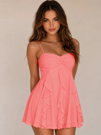 Spaghetti Straps Ruched Sweetheart Short Homecoming Dresses