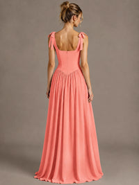 Square Neck A-Line Maxi Dress
