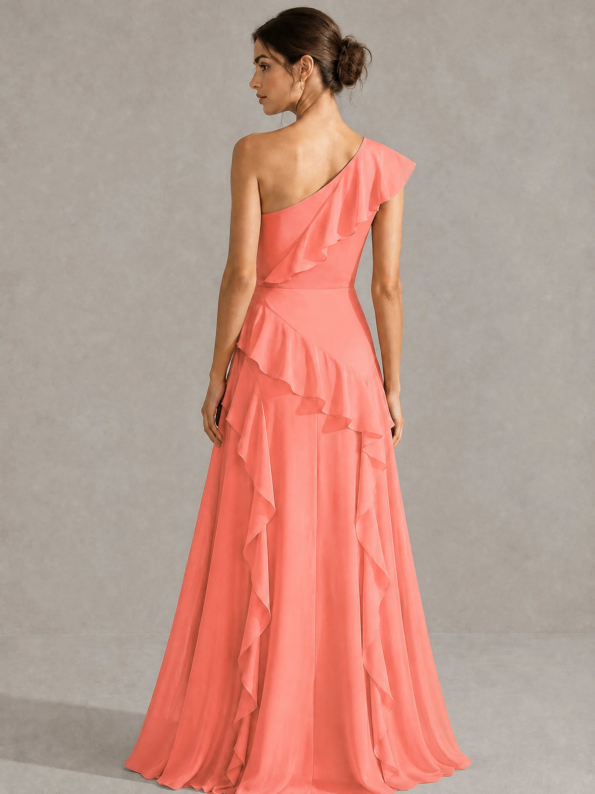 Sage Green One Shoulder Ruffle Bridesmaid Dress