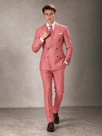 Double Breasted Pinstripe Men's Suit 2 Piece (Jacket & Pants) for Wedding & Formal Prom