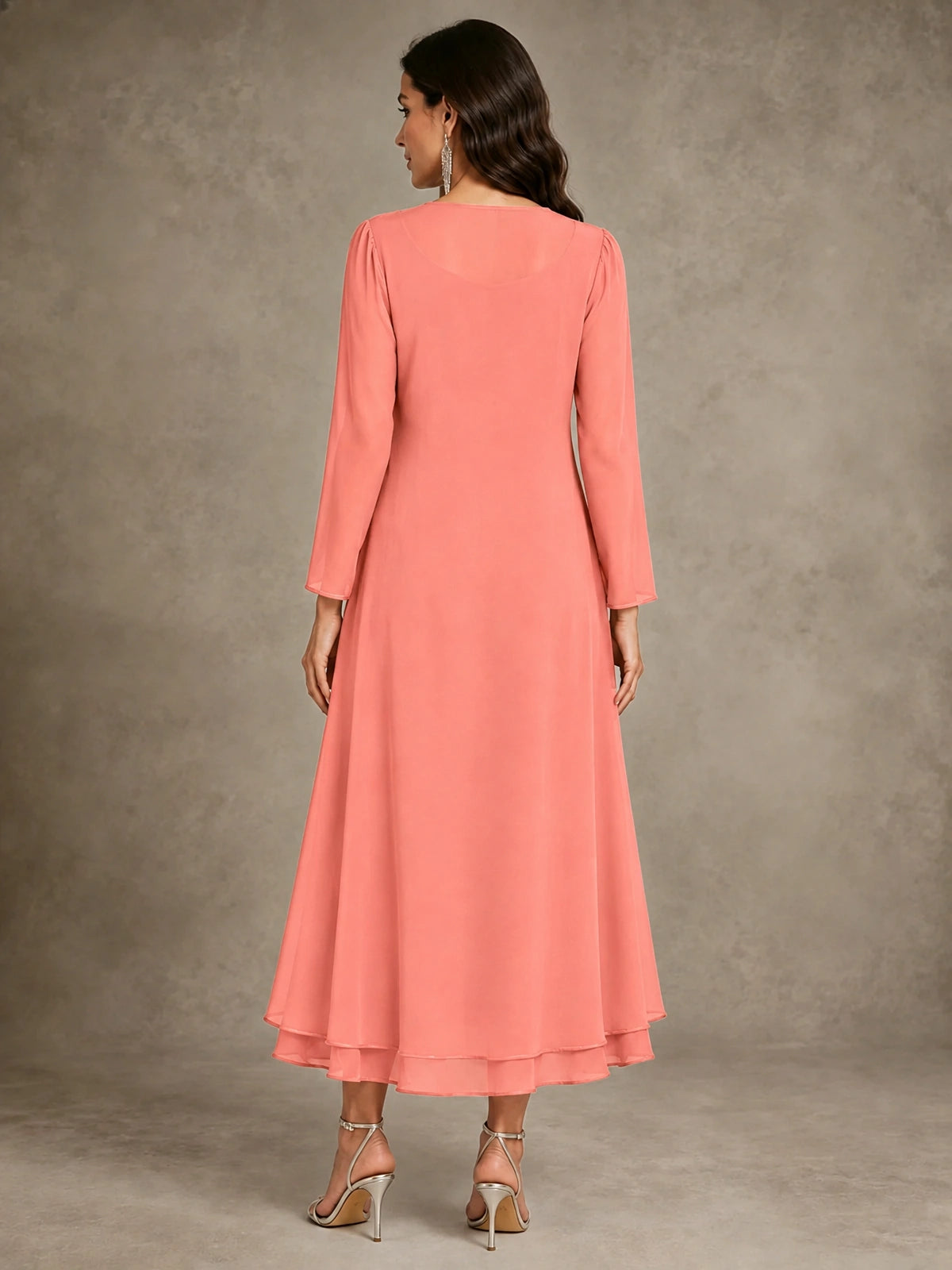 Sequin Chiffon Mother of the Bride Dress with Jacket