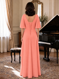 V-Neck Chiffon Lace Mother of the Bride Dresses
