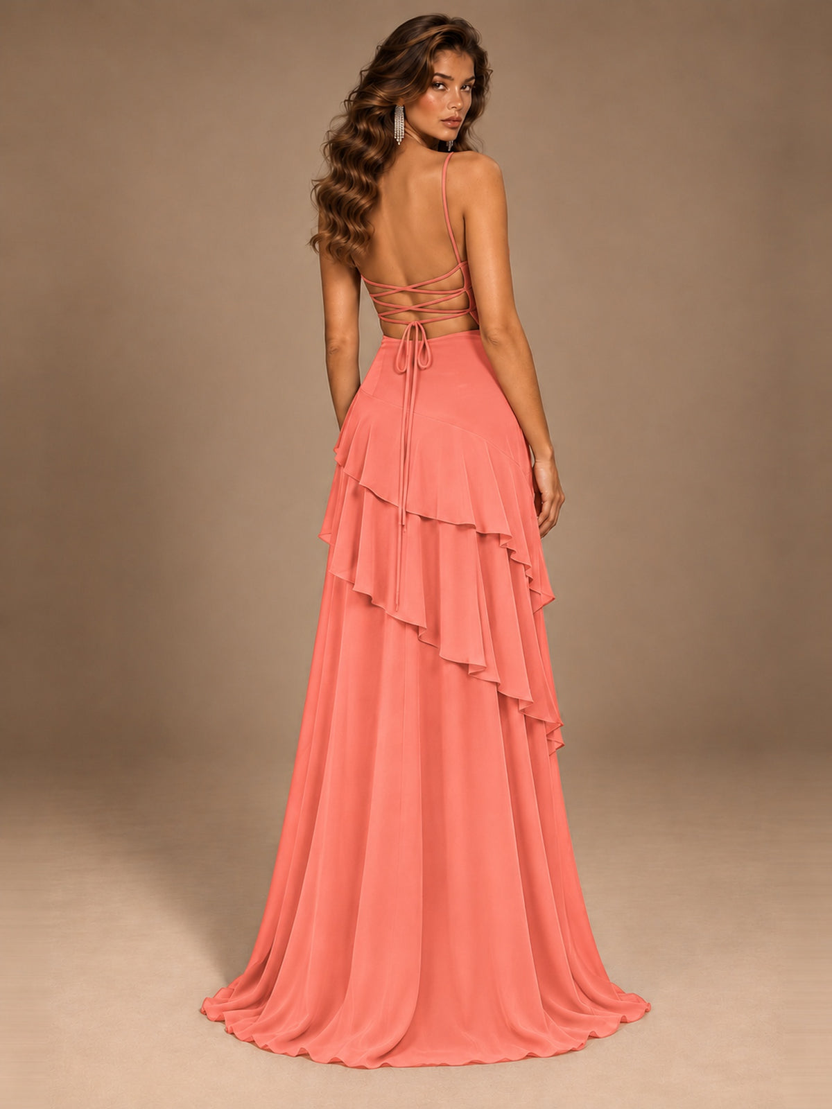Sweetheart A-Line Ruffle Prom Dress with Spaghetti Straps