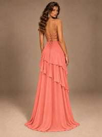 Sweetheart A-Line Ruffle Prom Dress with Spaghetti Straps