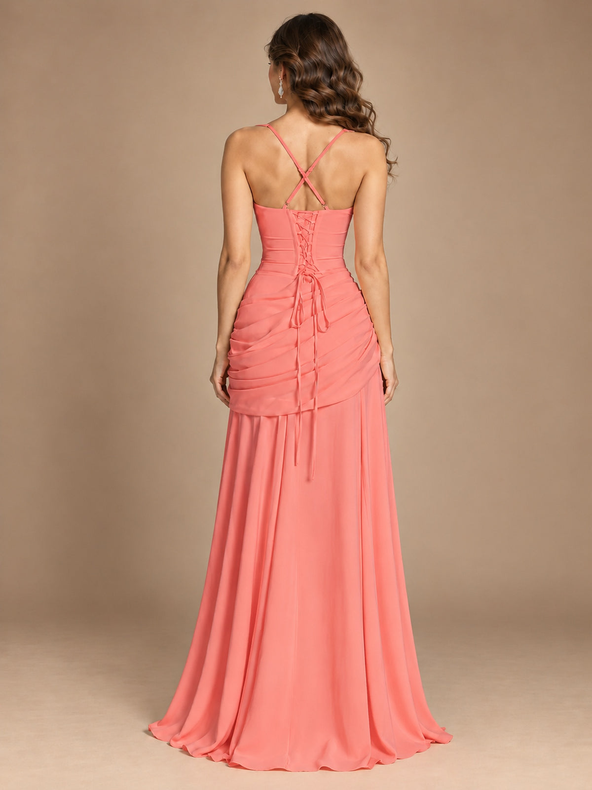 Butter Yellow Square Neck Ruched A-Line Prom Dress
