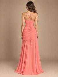 Butter Yellow Square Neck Ruched A-Line Prom Dress